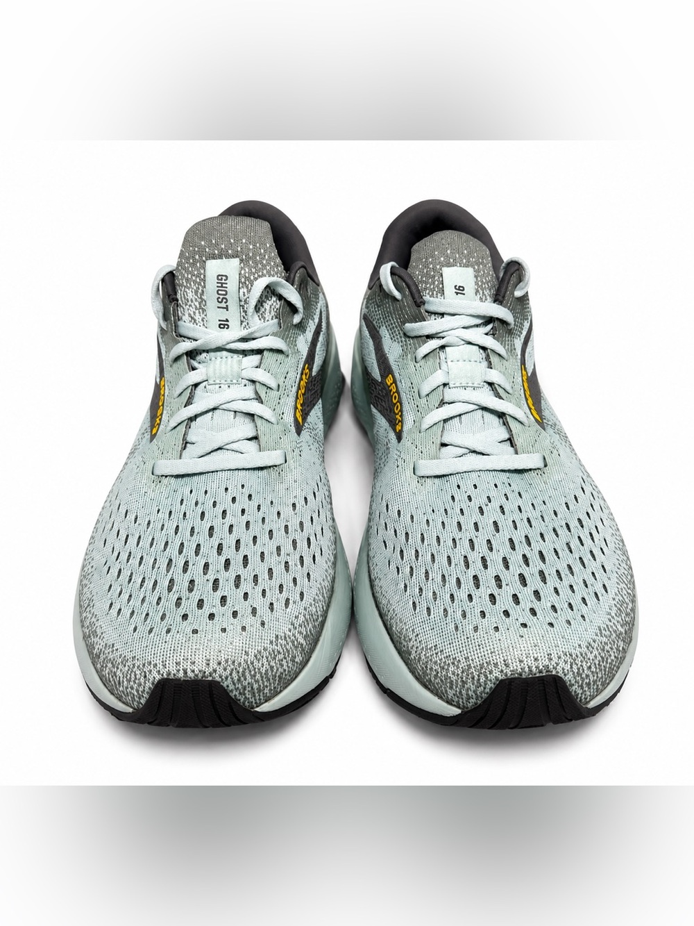Brooks Ghost 16 Mens 11.5 D Running Shoes Gray Yellow Athletic Sneakers